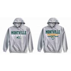 Montville Mustangs Baseball Gray Hooded Sweatshirt